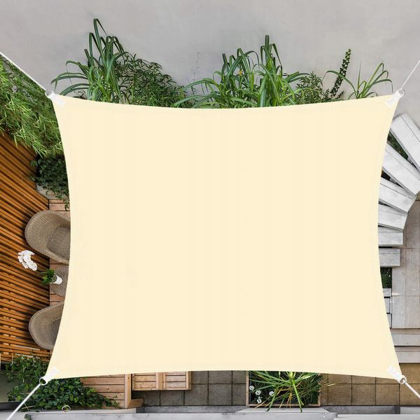 Тент-парус тіньовий для дому, саду та туризму Springos 3 x 3 м SN1028 Light Yellow 2249 фото