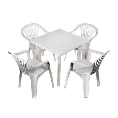 Набір садових меблів Progarden стіл FIOCCO та 4 крісла білий 3123 фото