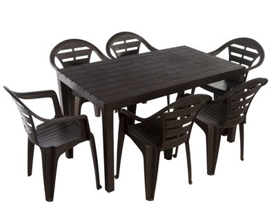 Набір садових меблів Progarden стіл SUMATRA та 6 крісел MOYO коричневий 3095 фото