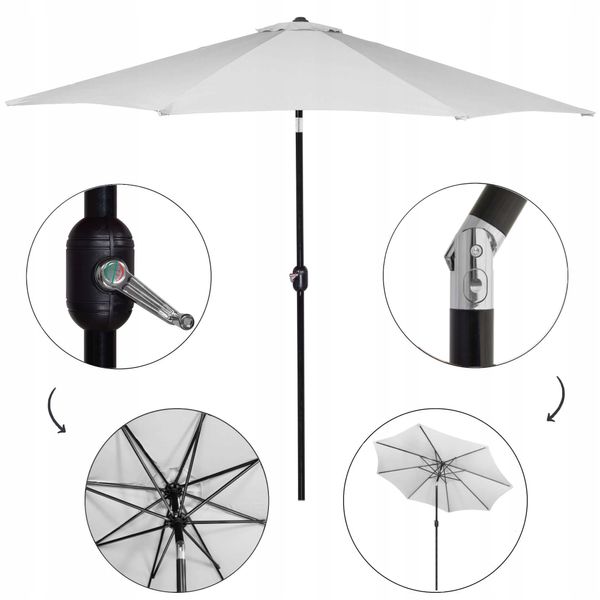 Зонт садовый стоячий (для террасы, пляжа) с наклоном Springos 290 см GU0020 2826 фото