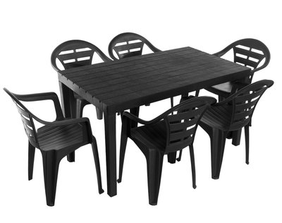 Комплект мебели Progarden стол Sumatra и 6 кресел Moyo антрацит 3096 фото