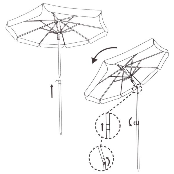 Пляжный зонт Springos 180 см с регулировкой высоты и наклоном BU0021 3639 фото