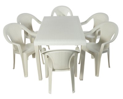 Набір садових меблів Progarden стіл JOKER та 6 крісел ISCHIA білий 3102 фото