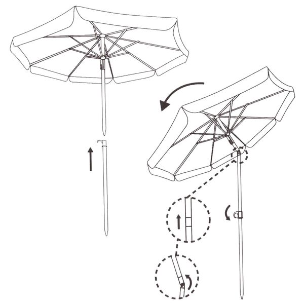 Пляжна парасоля Springos 180 см з регульованою висотою та нахилом BU0020 3640 фото