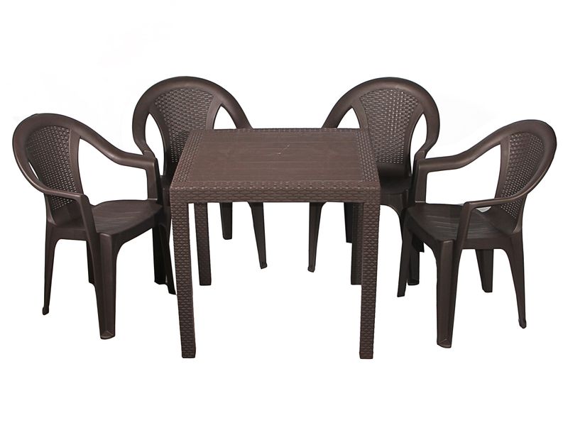 Набір садових меблів Progarden стіл KING та 4 крісла ISCHIA коричневий 2849 фото