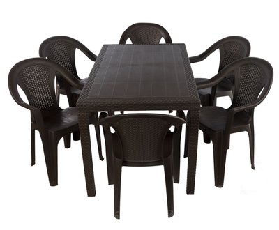 Набір садових меблів Progarden стіл JOKER та 6 крісел ISCHIA коричневий 3103 фото