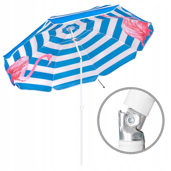 Пляжна парасолька з регульованою висотою та нахилом Springos 180 см BU0013 2139 фото