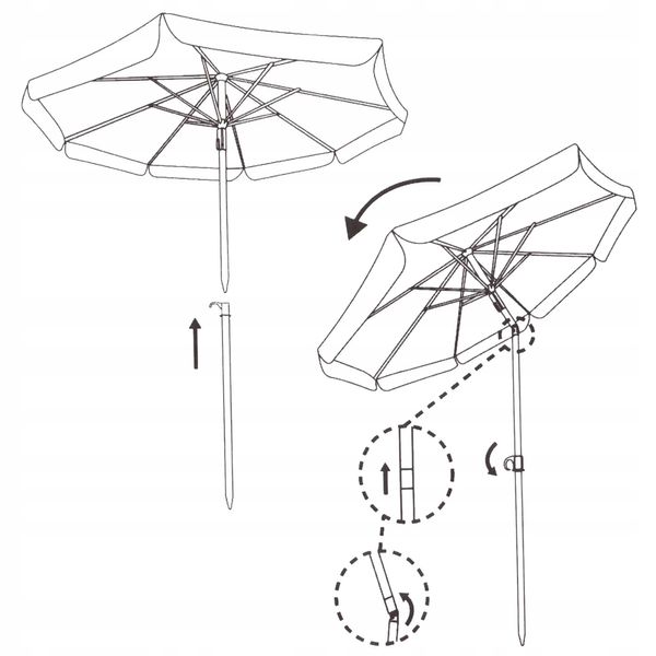 Пляжна парасолька з регульованою висотою та нахилом Springos 220 см BU0011 2140 фото