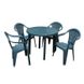 Набір садових меблів Progarden стіл TONDO та 4 крісла зелений 1780 фото 1