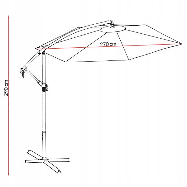 Зонт садовый угловой с наклоном Springos 270 см GU0008 2174 фото