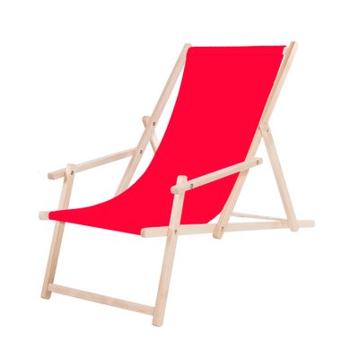 Шезлонг (кресло-лежак) дерев'яний для пляжа, террасы и сада Springos DC0003 RED 3649 фото