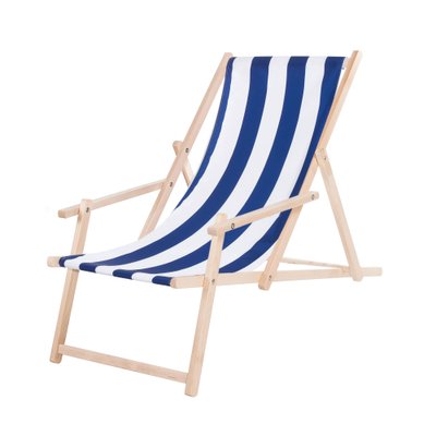 Шезлонг (кресло-лежак) дерев'яний для пляжа, террасы и сада Springos DC0003 WHBL 3650 фото