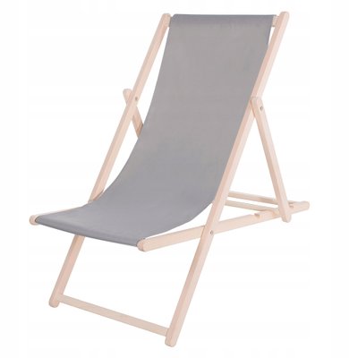 Шезлонг (крісло-лежак) дерев'яний для пляжу, тераси та саду Springos DC0001 GRAY 2951 фото