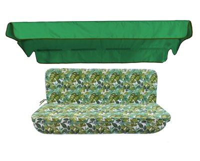 Комплект подушек для качелей eGarden ONA VERDE 170х110х6 зелёный тент 120х200 5258 фото