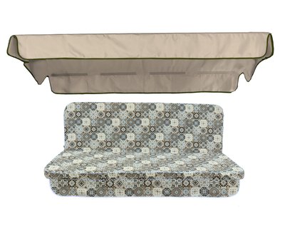 Комплект подушек для качелей eGarden GRES GRIS 170х110х6 бежевый тент 120х200 5260 фото