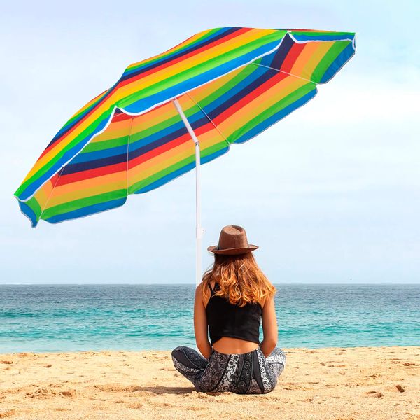 Пляжна парасолька з регульованою висотою та нахилом Springos 180 см BU0009 2134 фото