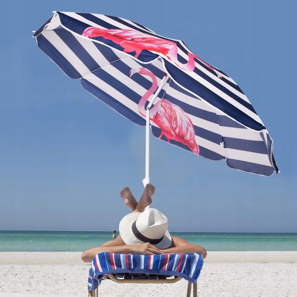 Пляжна парасолька з регульованою висотою та нахилом Springos 180 см BU0012 2137 фото