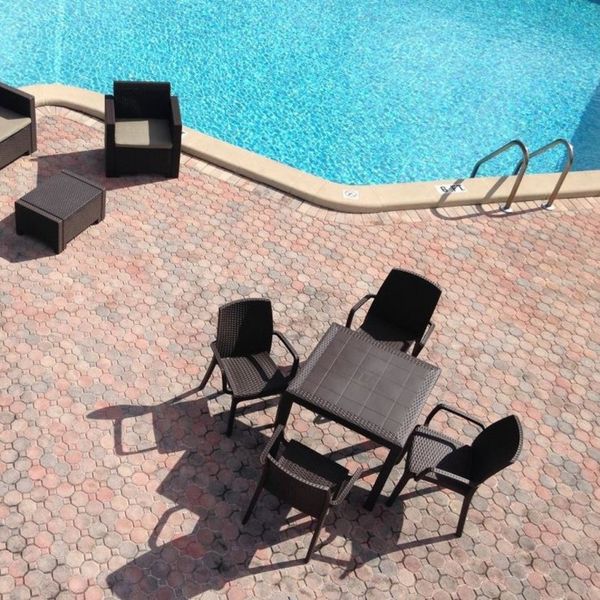 Стол для сада пластиковый BICA Dallas, коричневый 1862547179 фото
