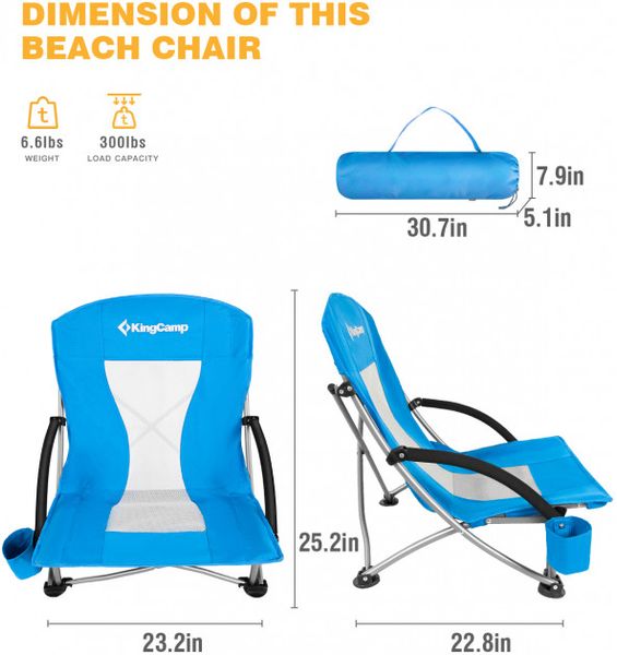 Складане крісло KingCamp BEACH CHAIR(KC3841) blue 14433 фото