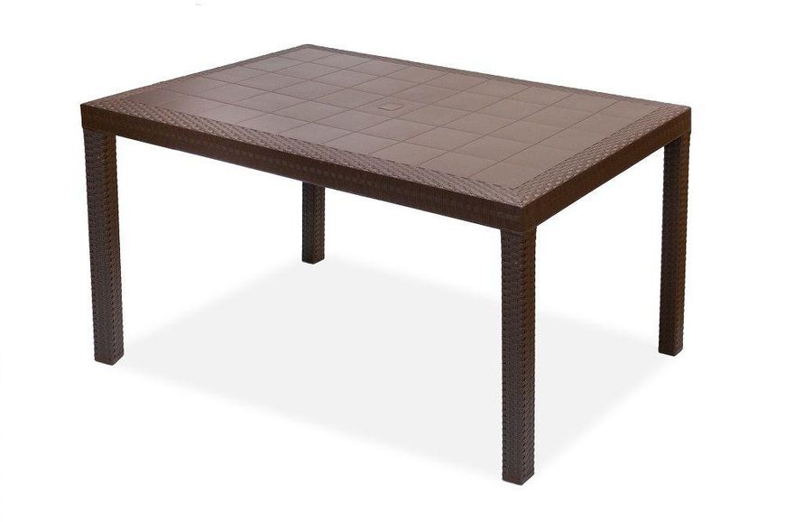 Стол для сада пластиковый BICA Houston 150x90, коричневый 1882939514 фото